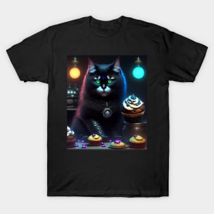 Black Ragdoll Cat Loving Her Cupcakes T-Shirt